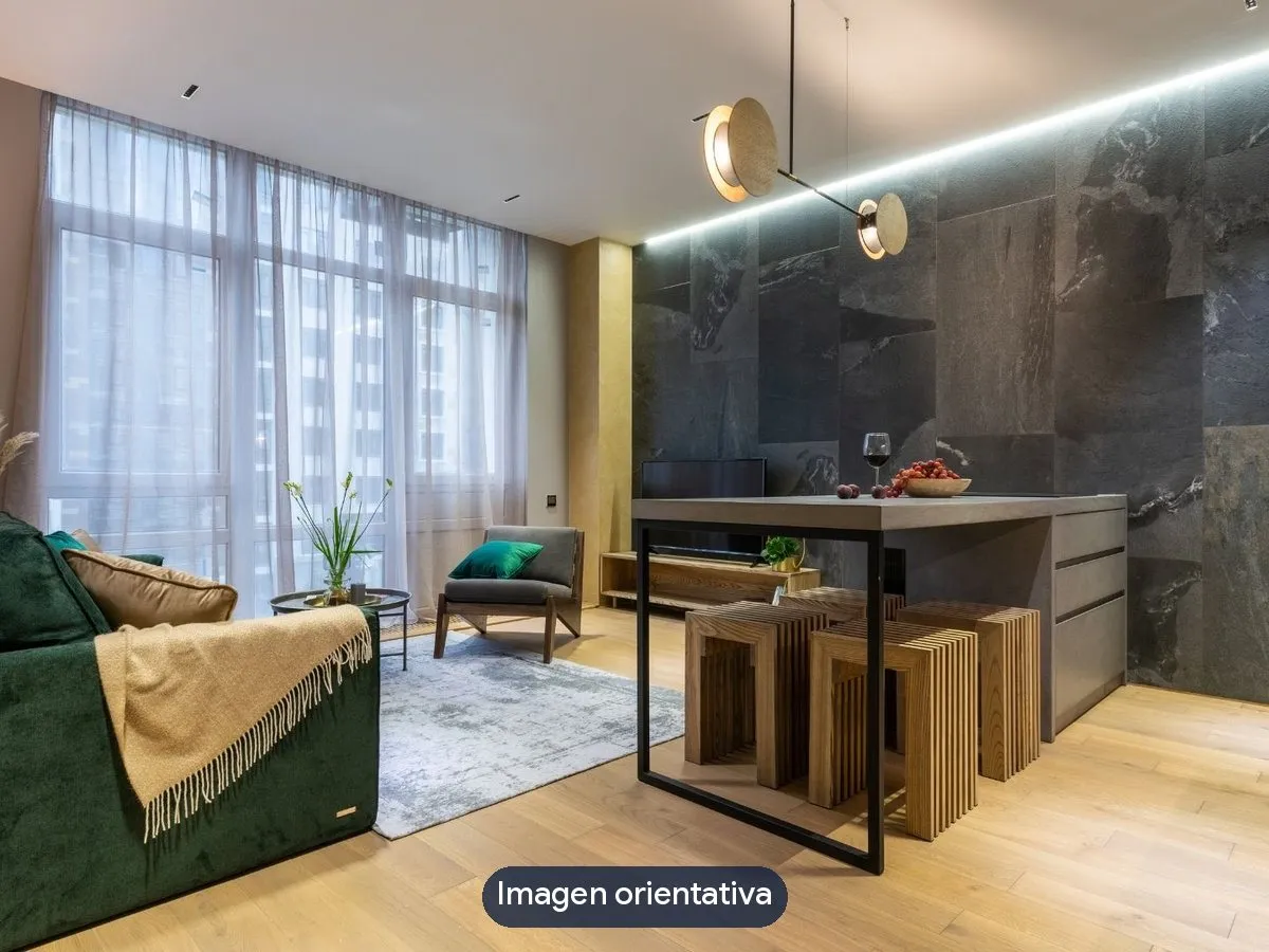 Imagen orientativa de una cocina abierta al salón (no es una obra de MS Reformas)